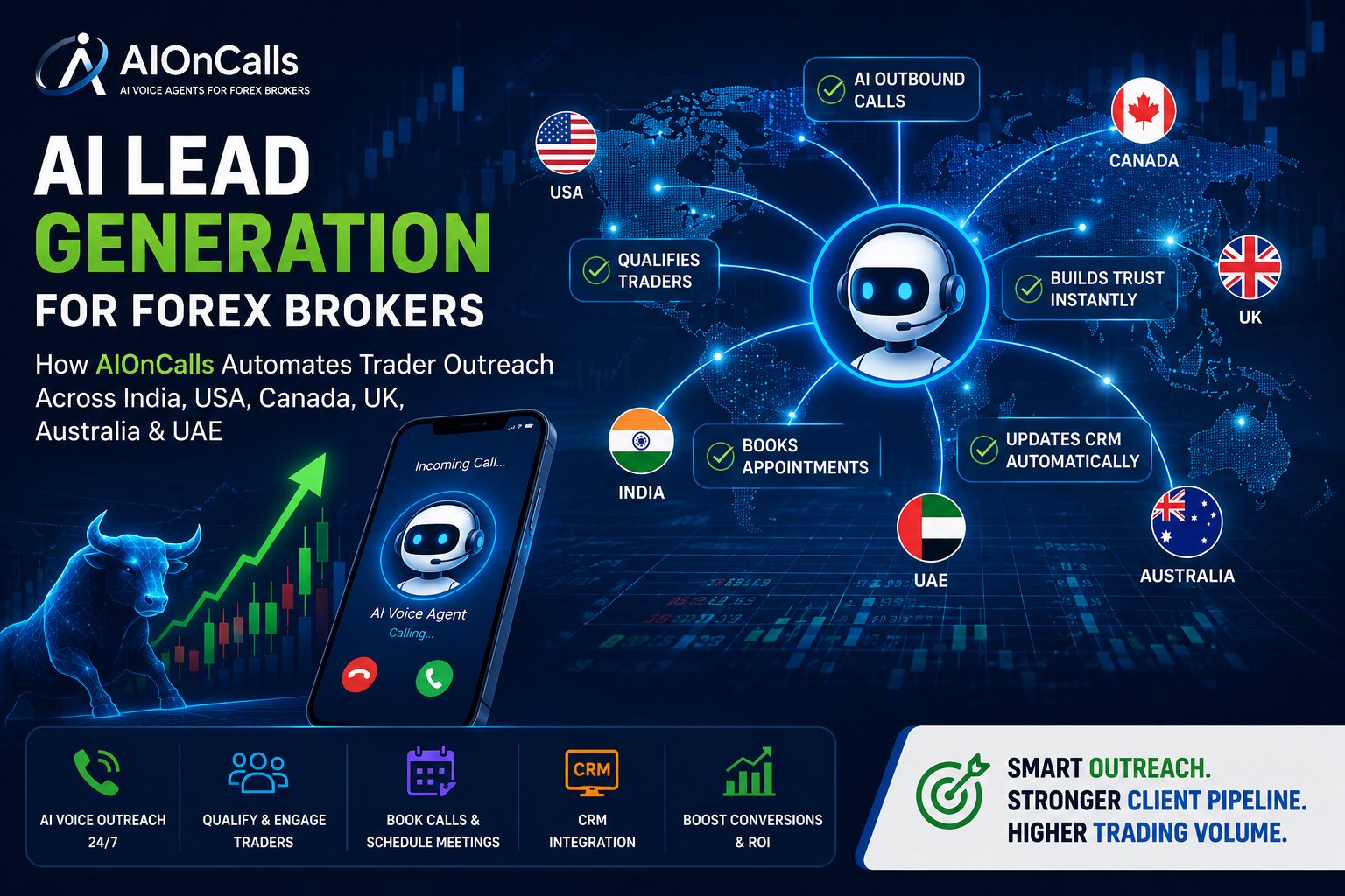 AI Lead Generation for Forex Brokers: How AIOnCalls Automates Trader Outreach Across India, USA, Canada, UK, Australia & UAE